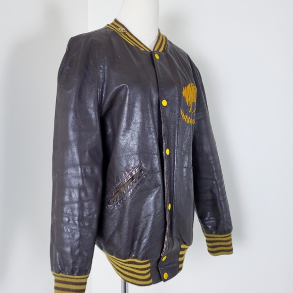 70's Manitoba Bison's varsity jacket hockey memorabilia coat bomber - Picture 8 of 13